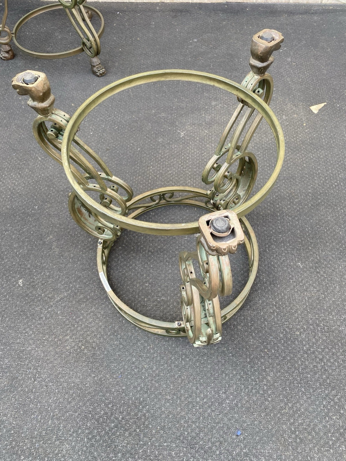 66440  Pair Glass Top Lamp Table Stand s