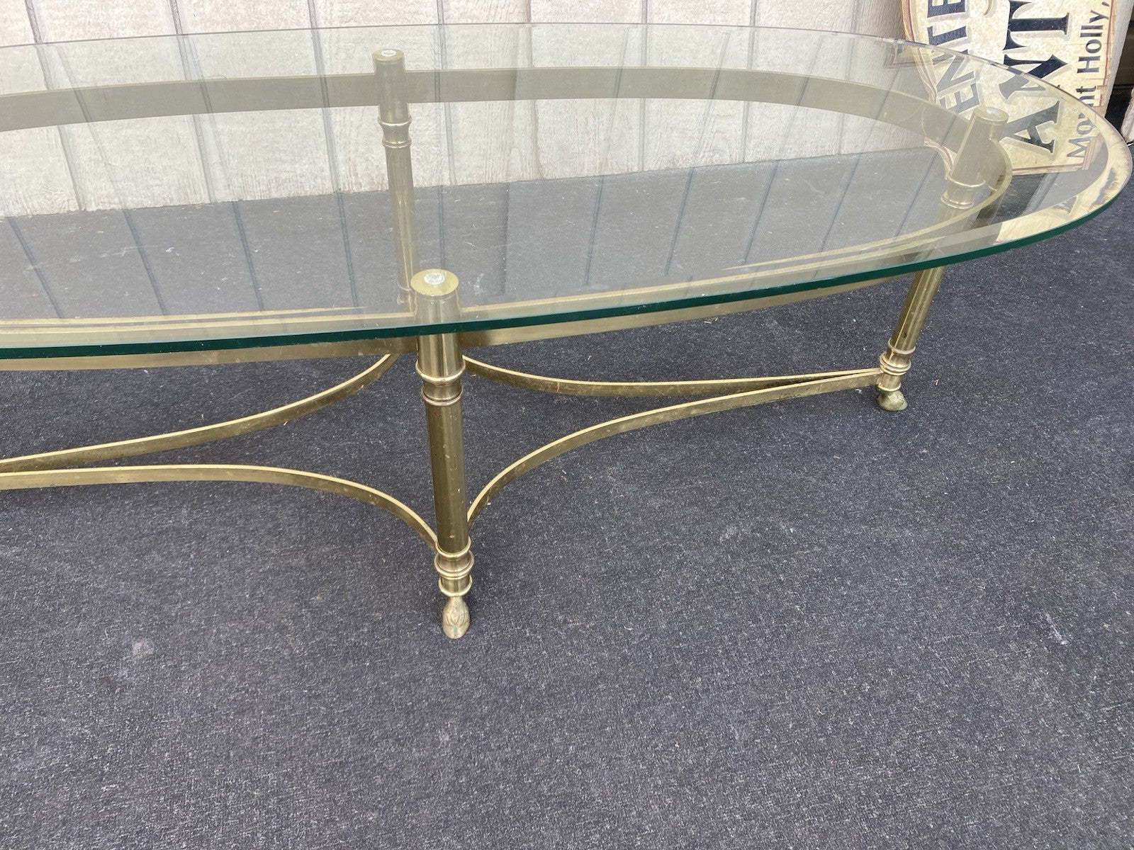 66465 QUALITY Brass and Glass Coffee Table Stand