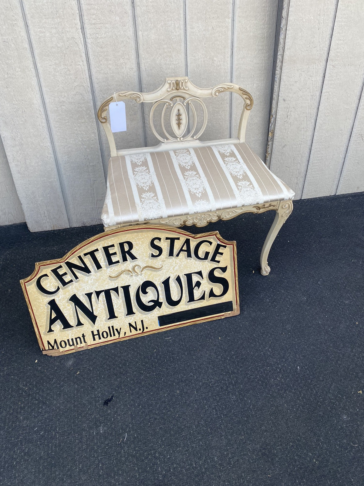 66296 Decorator White Vanity Bench Stool