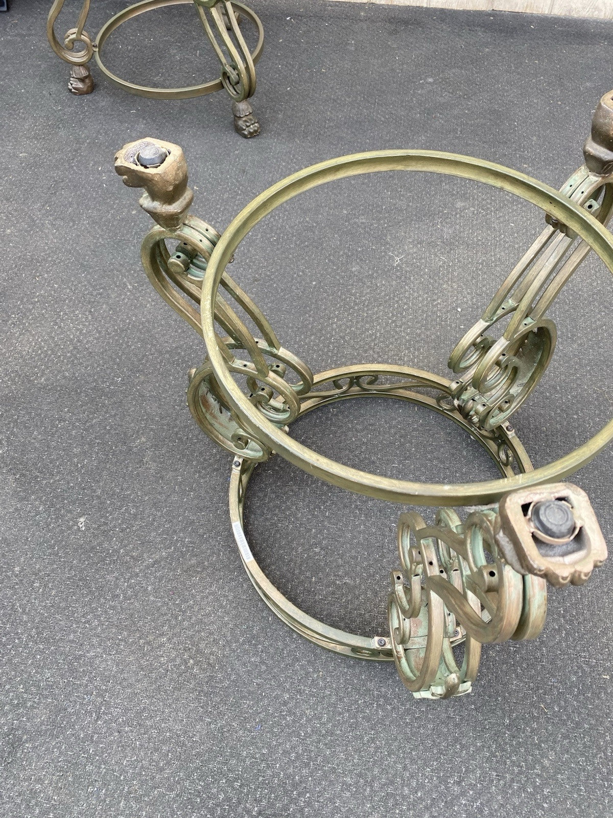 66440  Pair Glass Top Lamp Table Stand s