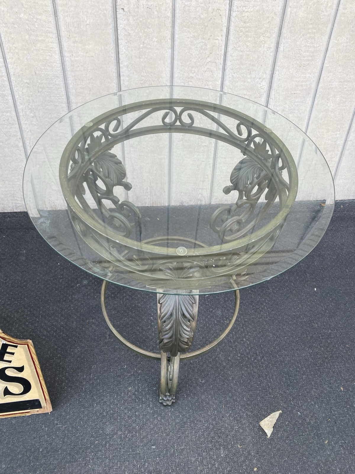 66440  Pair Glass Top Lamp Table Stand s