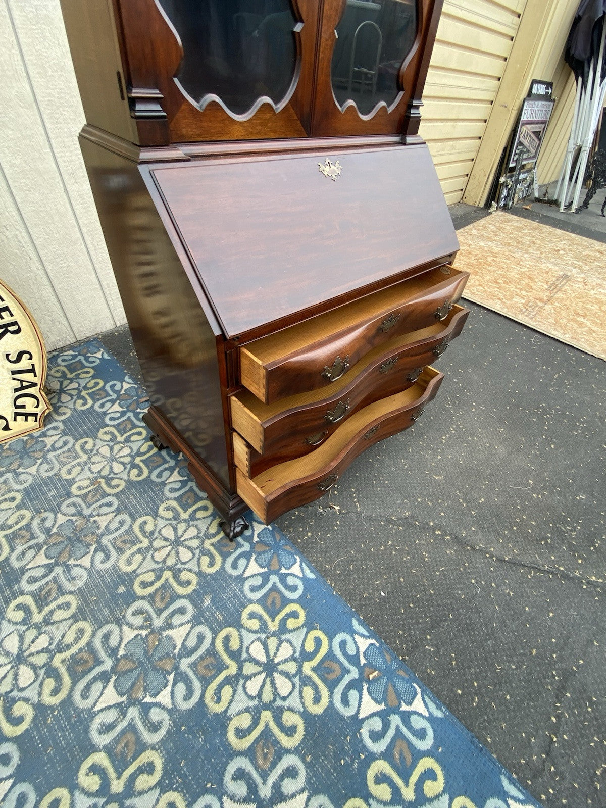 66430 VANLEIGH Furniture Custom Hand Made Secretary Desk w/ Bookcase Top