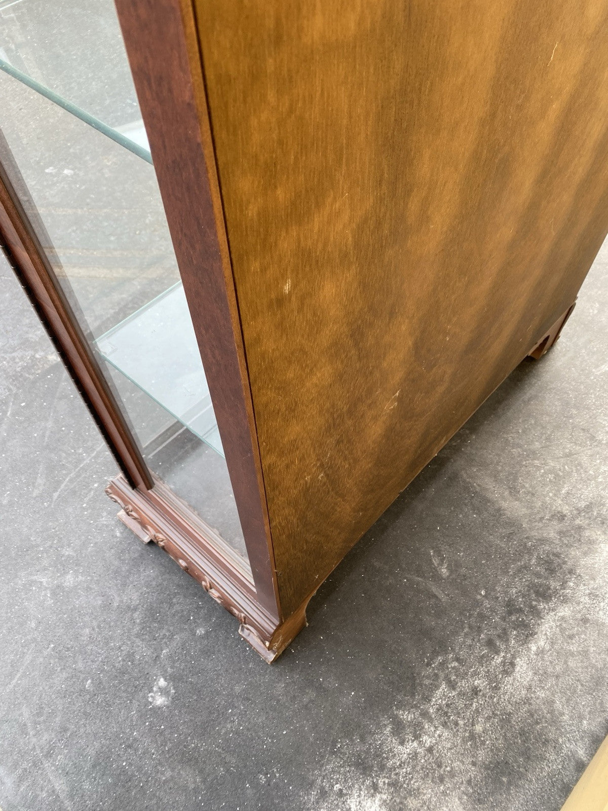 66239 Mahogany Arched Curio China Cabinet with Plate Glass Shelves
