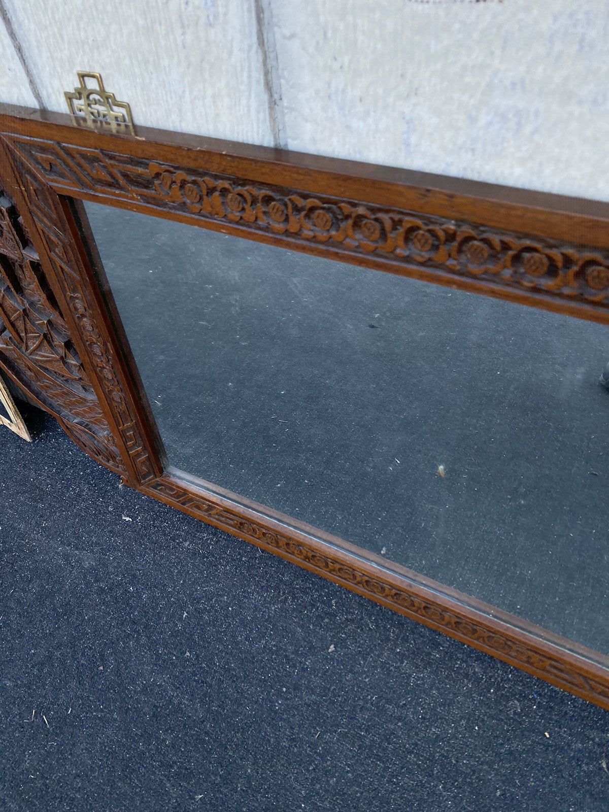 66384 Oriental Carved Wall Mirror