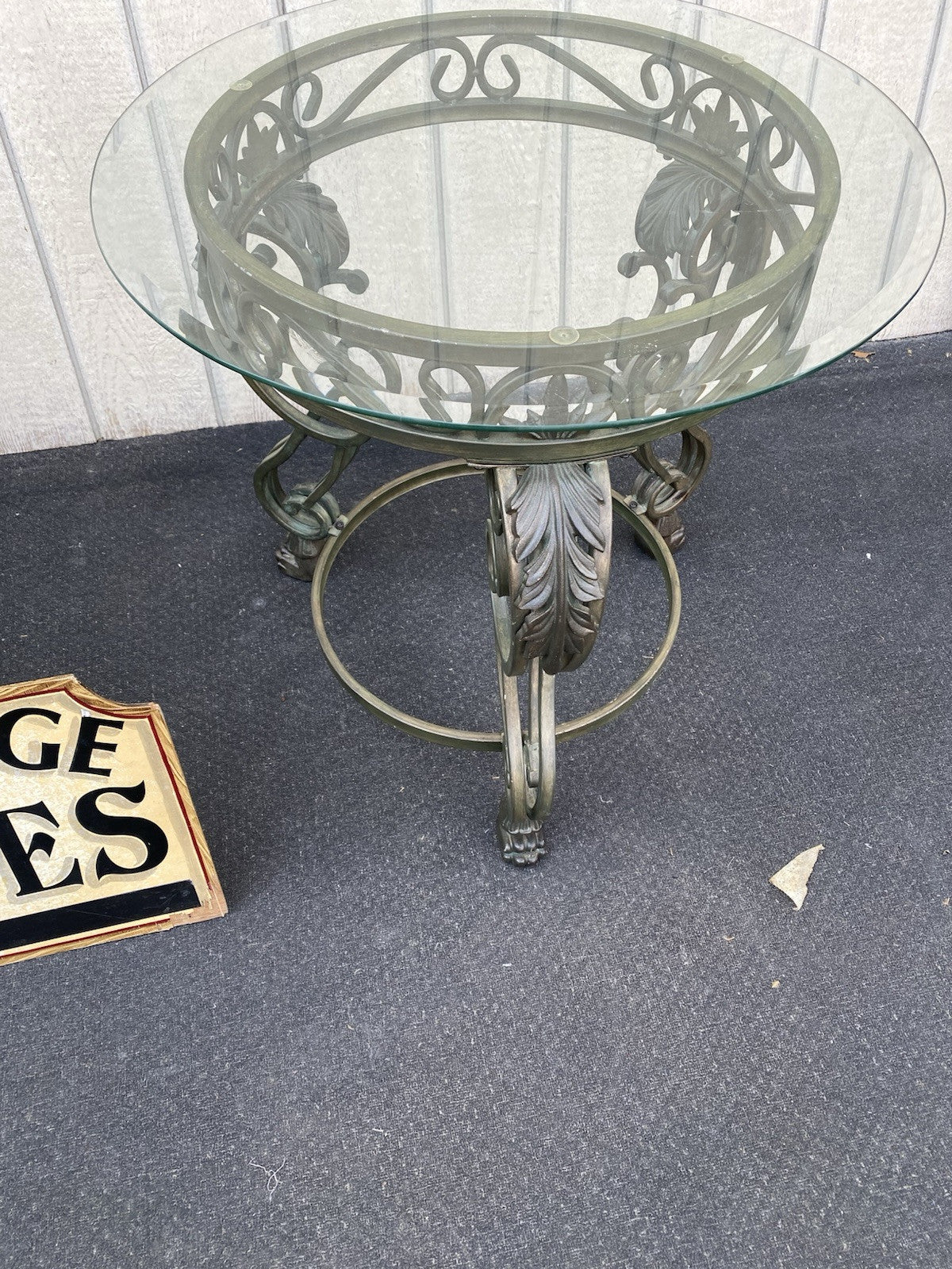 66440  Pair Glass Top Lamp Table Stand s