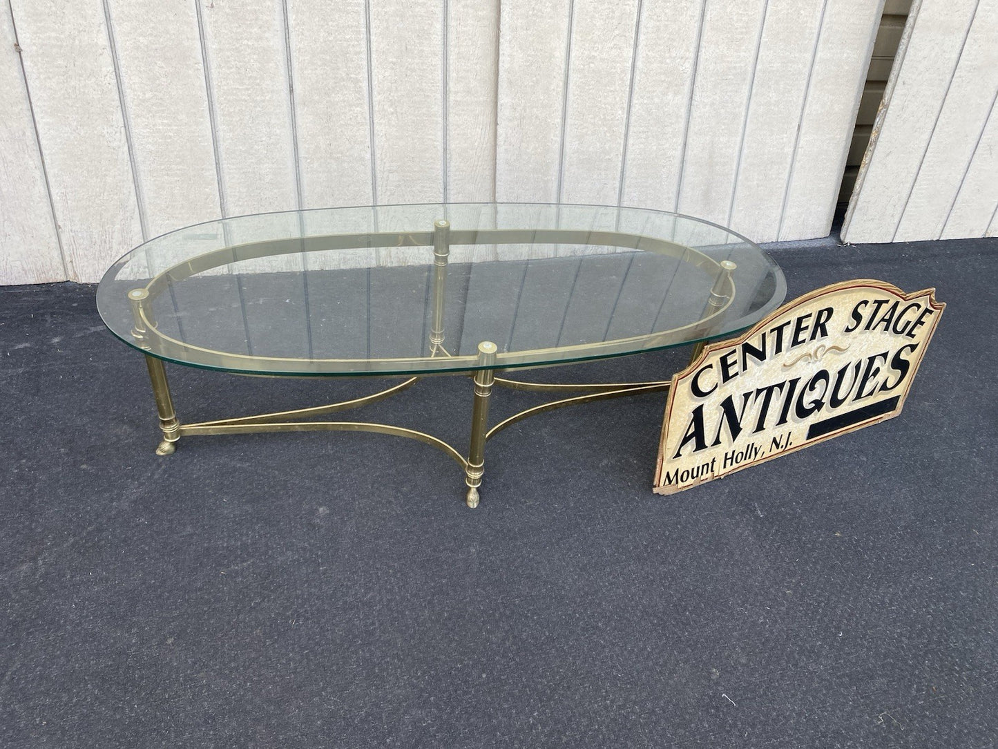 66465 QUALITY Brass and Glass Coffee Table Stand