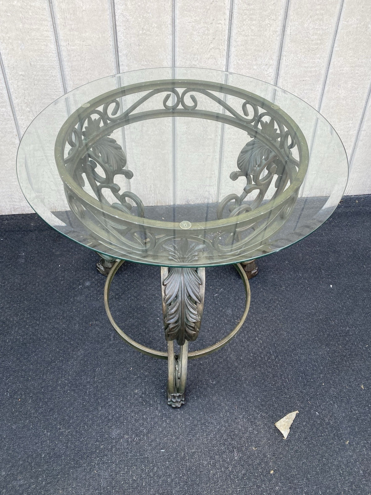 66440  Pair Glass Top Lamp Table Stand s
