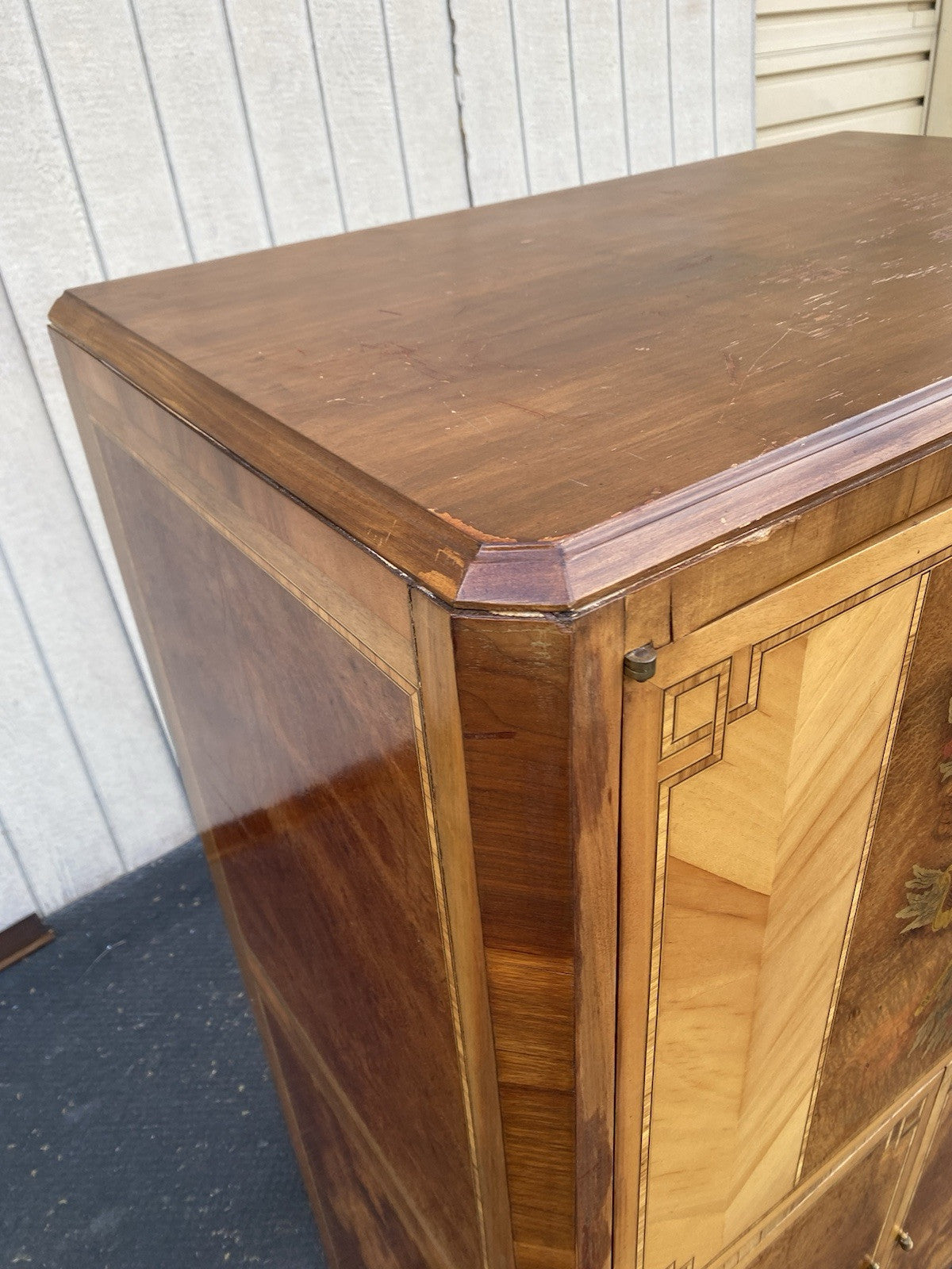 66380 Inlaid 2 door Storage Cabinet Liquor Cabinet  Chest