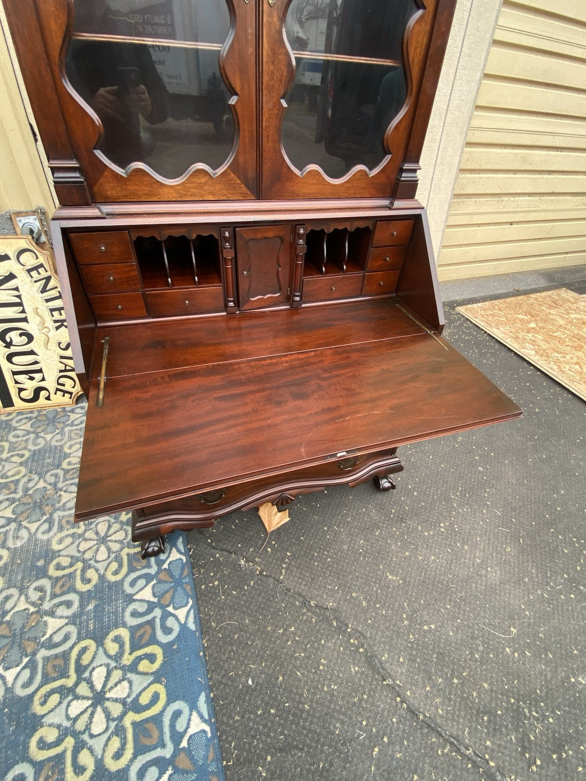 66430 VANLEIGH Furniture Custom Hand Made Secretary Desk w/ Bookcase Top