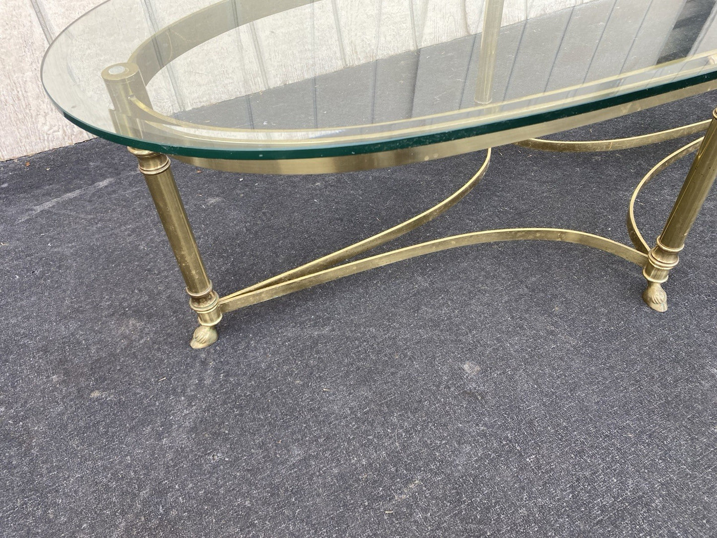 66465 QUALITY Brass and Glass Coffee Table Stand