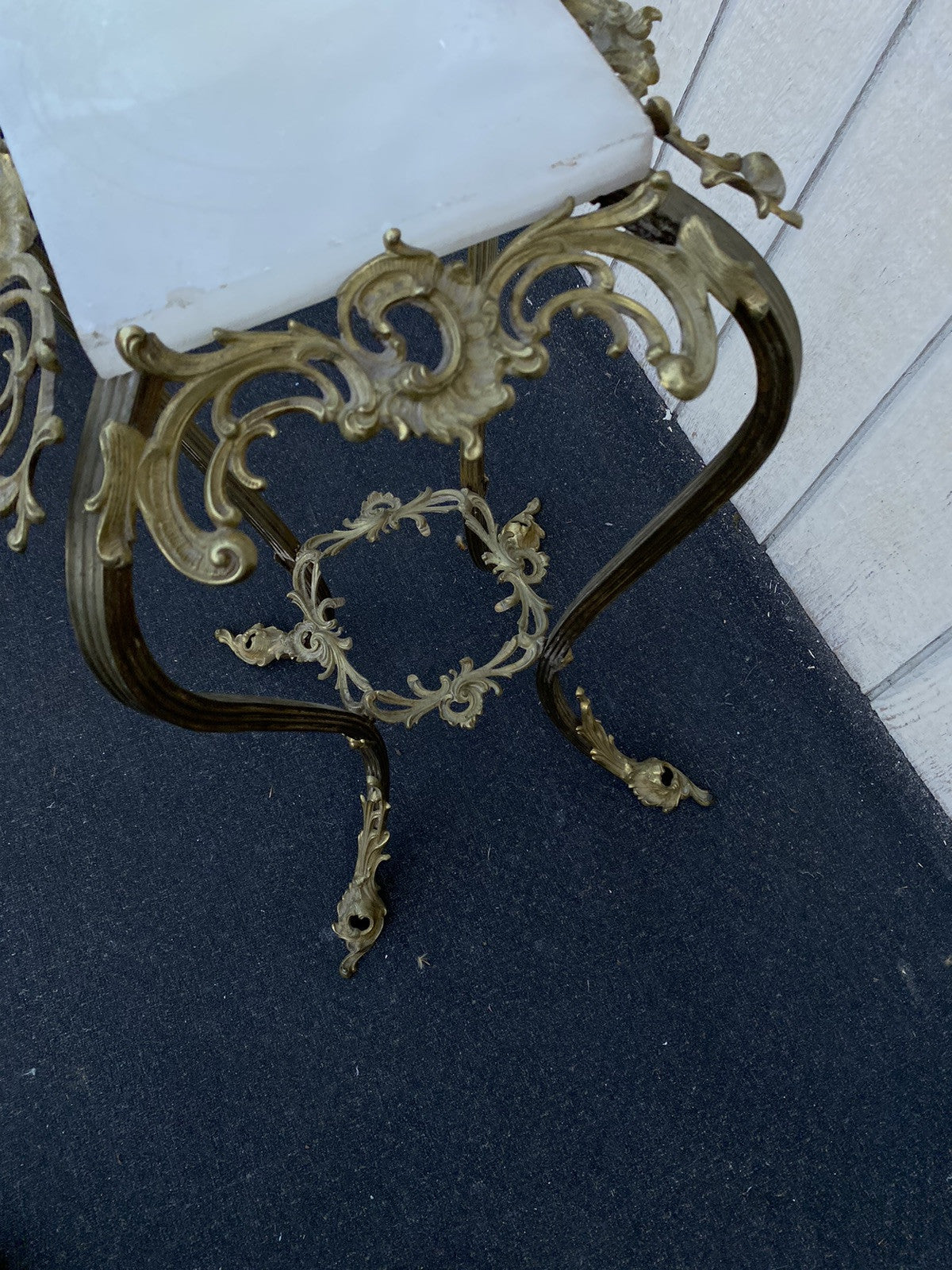 66370 Fancy Victorian Brass and Onyx Stand.