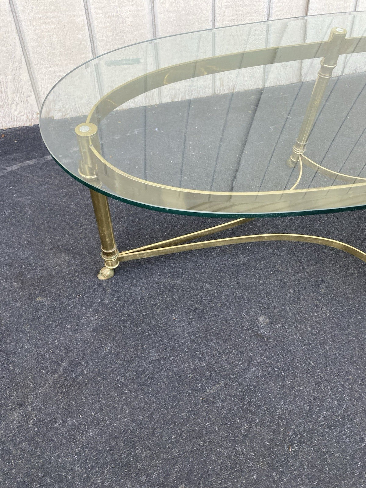 66465 QUALITY Brass and Glass Coffee Table Stand