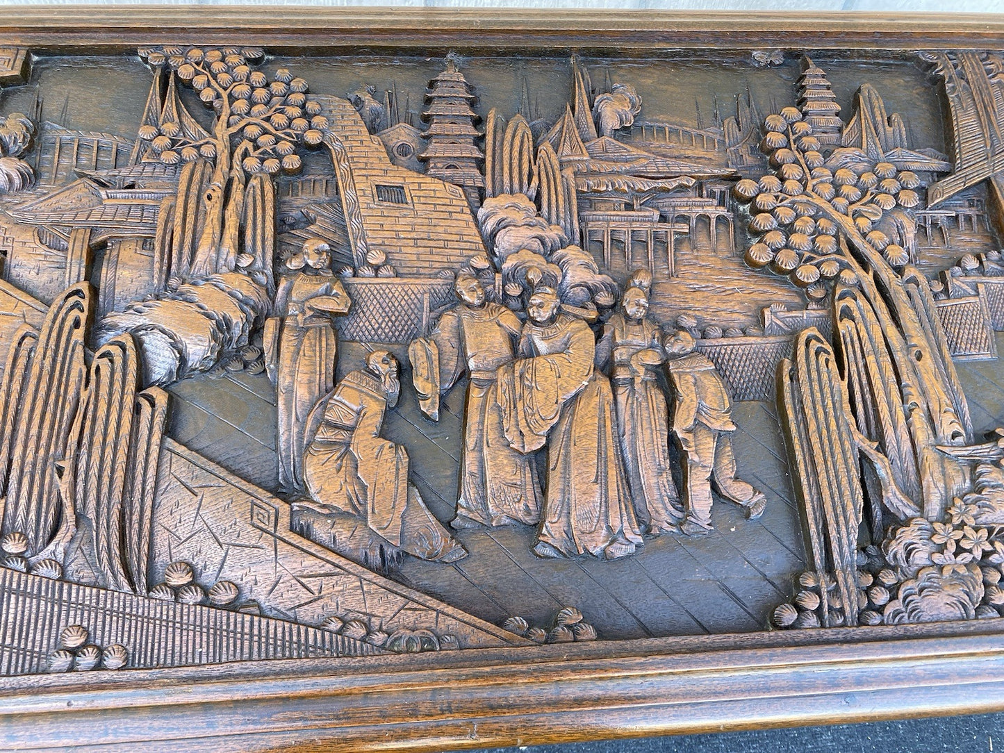 66349 Oriental Hand Carved Coffee Table Stand w/ DRAWER