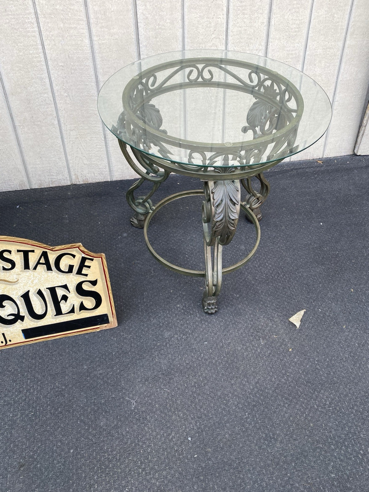 66440  Pair Glass Top Lamp Table Stand s