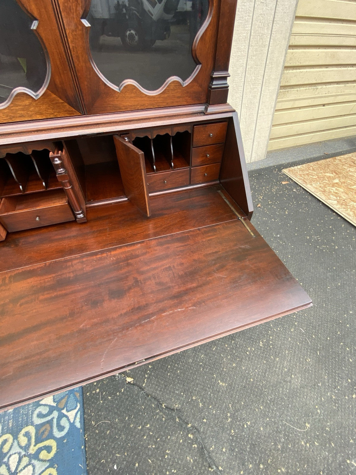 66430 VANLEIGH Furniture Custom Hand Made Secretary Desk w/ Bookcase Top