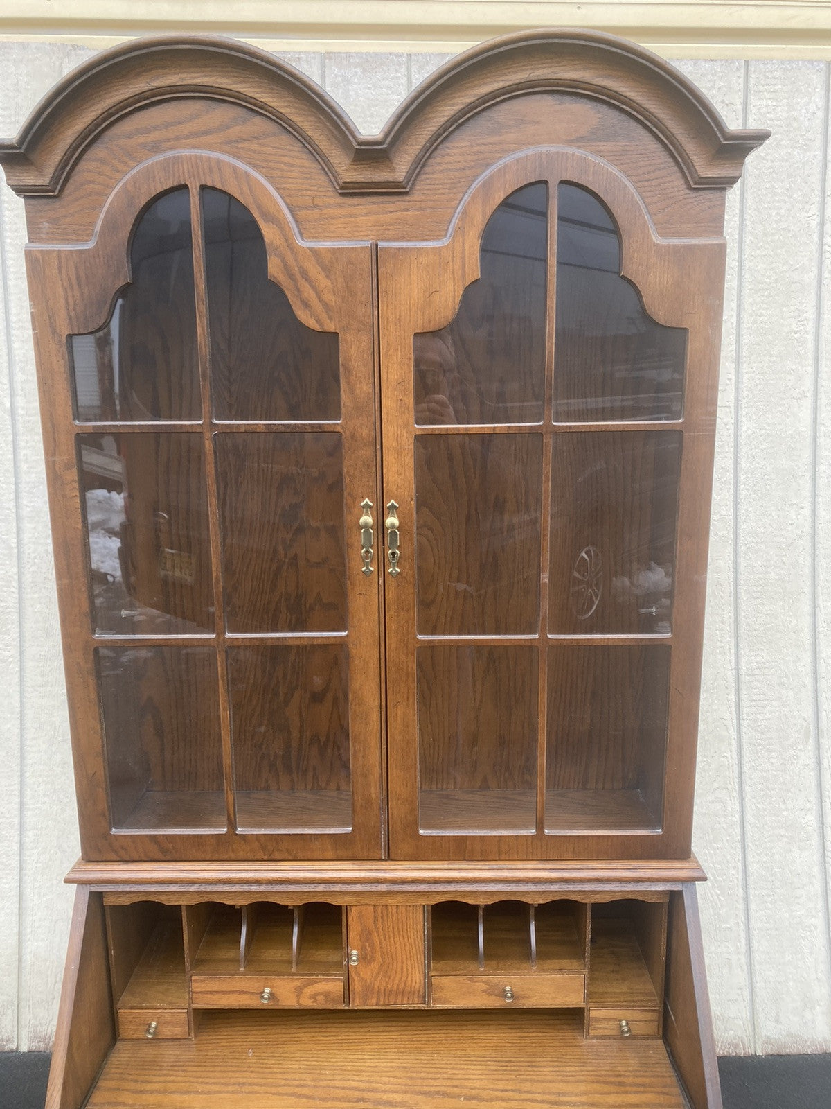 66335   JASPER Oak Secretary Desk with Bookcase Top