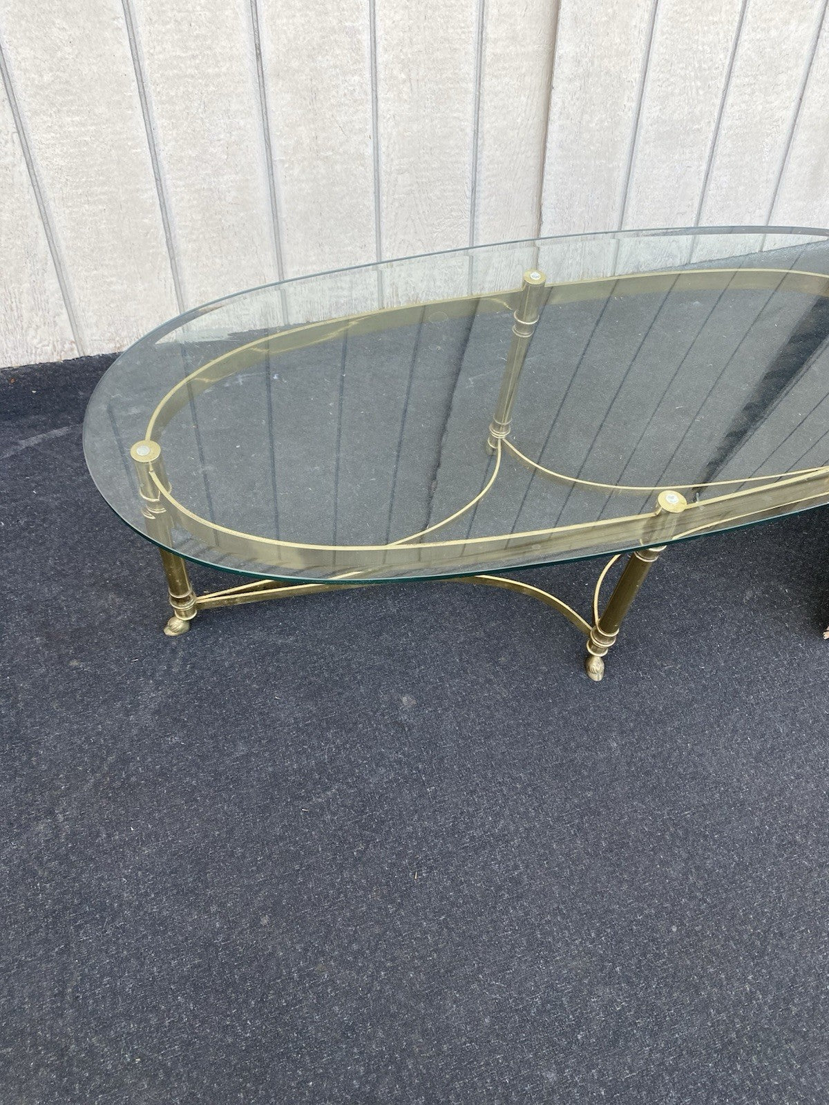 66465 QUALITY Brass and Glass Coffee Table Stand
