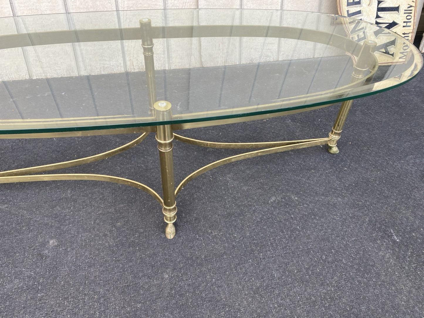 66465 QUALITY Brass and Glass Coffee Table Stand