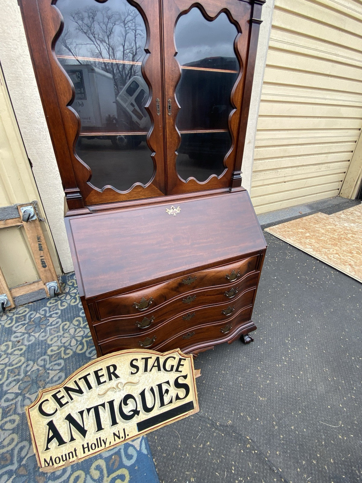 66430 VANLEIGH Furniture Custom Hand Made Secretary Desk w/ Bookcase Top
