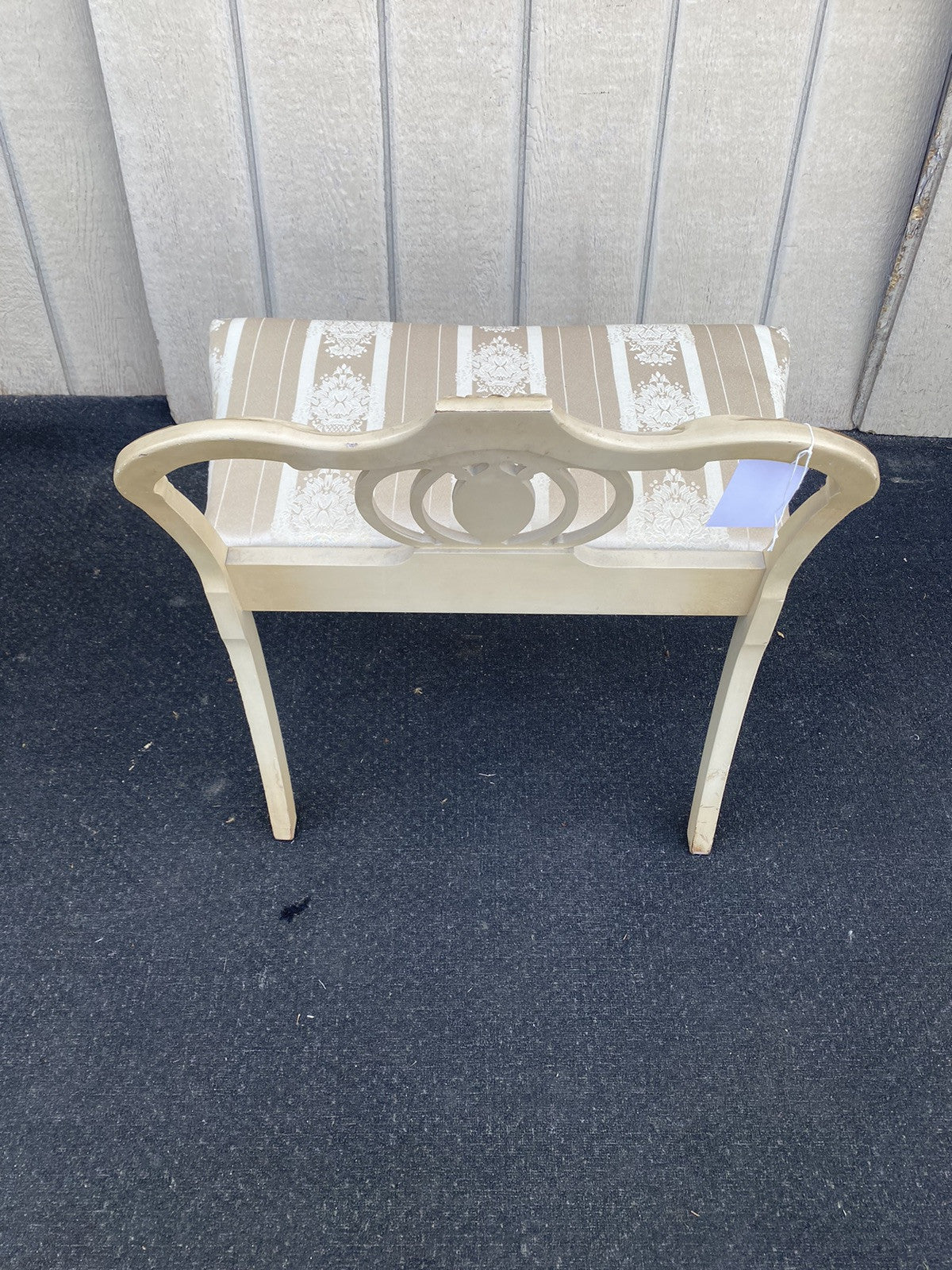66296 Decorator White Vanity Bench Stool