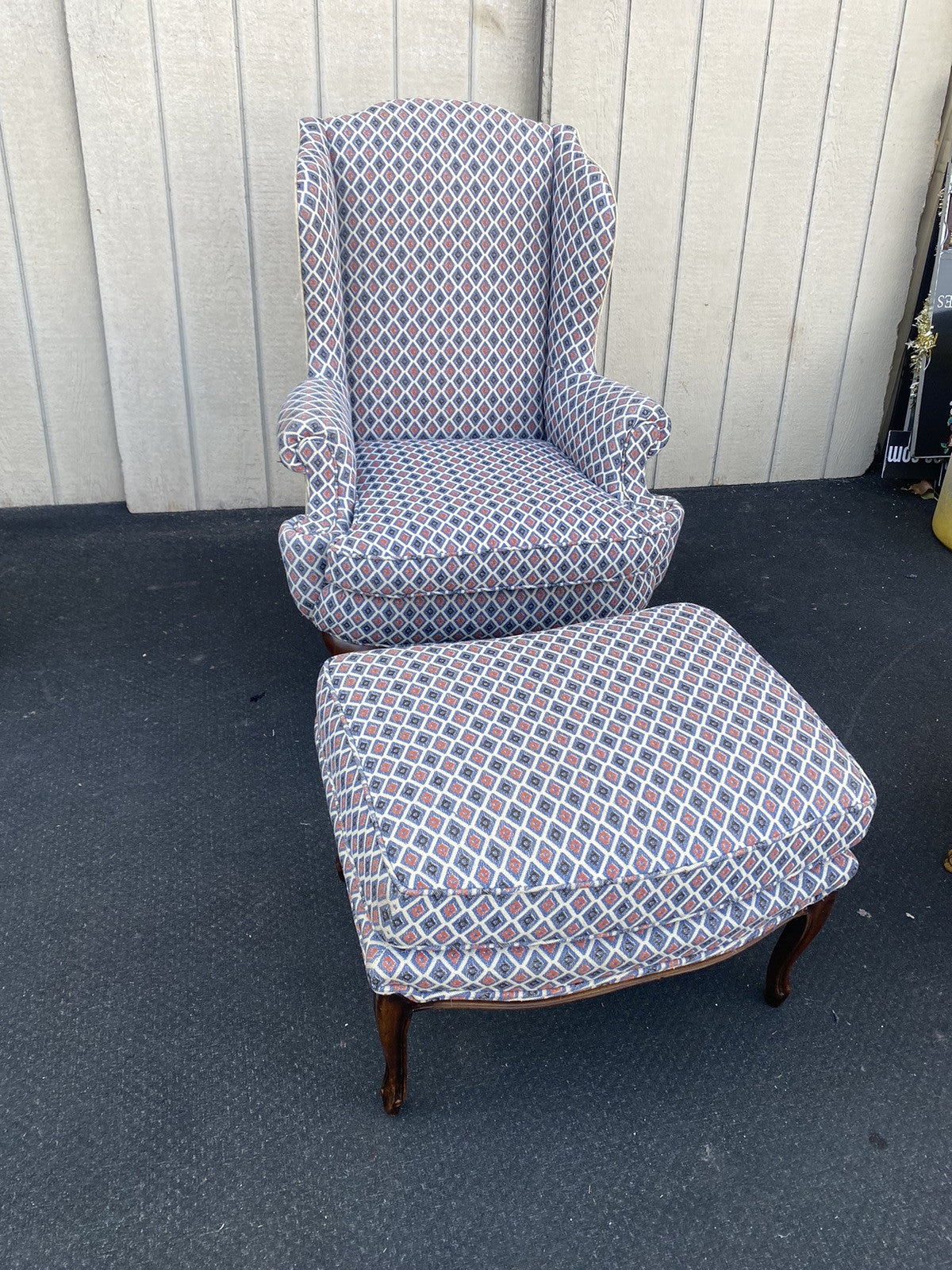 66211    WELLINGTON HALL Bergere Armchair Chair with Ottoman Stool