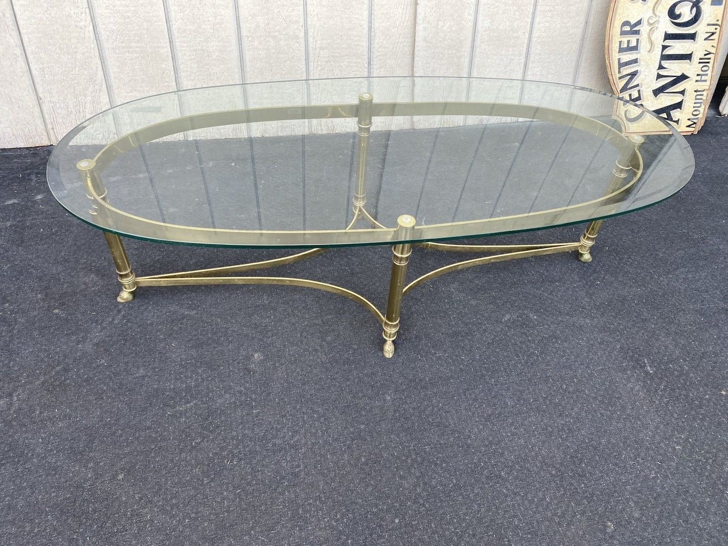66465 QUALITY Brass and Glass Coffee Table Stand