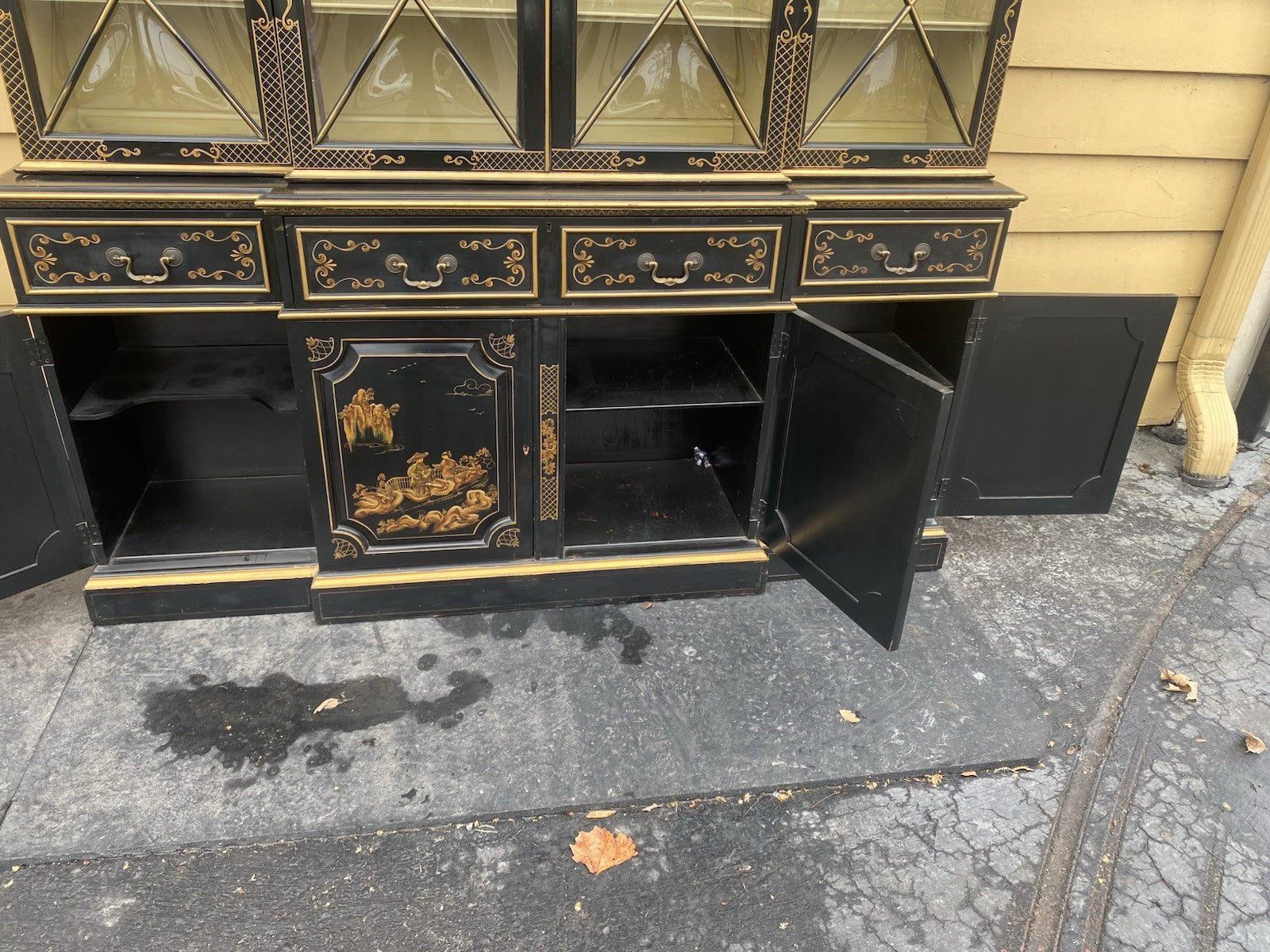 65944 Oriental KEN HILL  Furniture Breakfront China Cabinet Curio