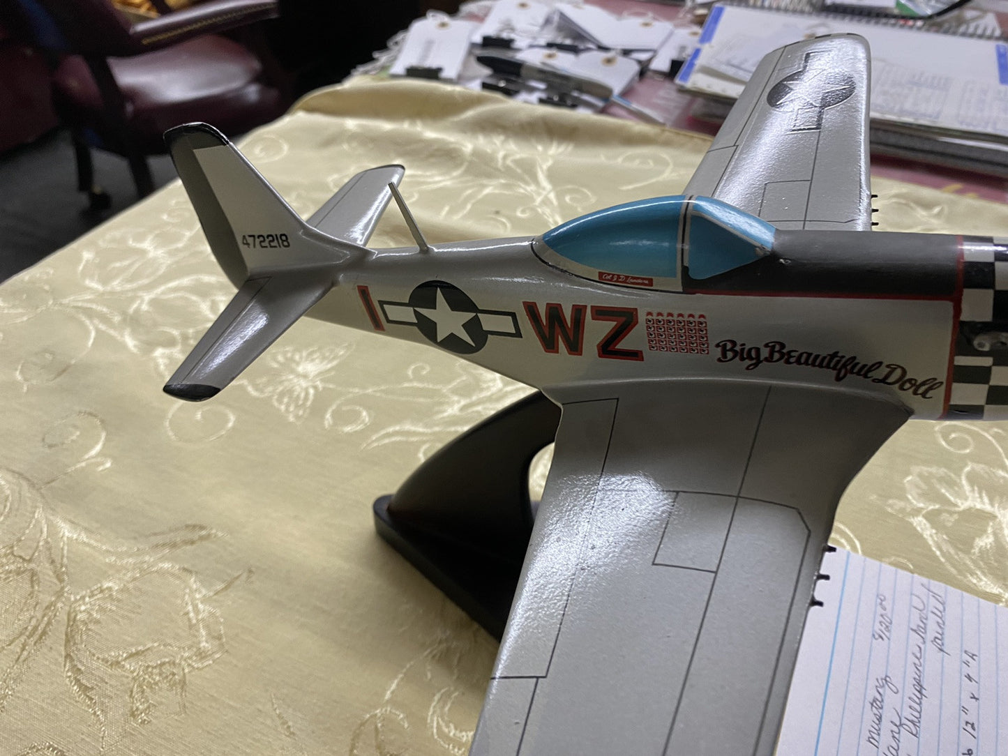 ES 221:  PS -51 D Mustang  Airplane  Scale 1/32 Big Beautiful Doll   14 1/2 Wing